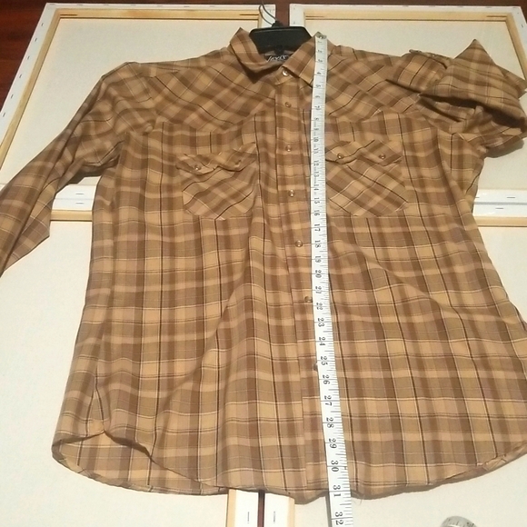 Levi's - Button down shirt, Size - L, Color - Brown W/yellow checkered pattern - Picture 5 of 7